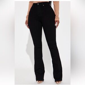 Brand new Fashion Nova  Black Stretch Flare Jeans + black glitter legging